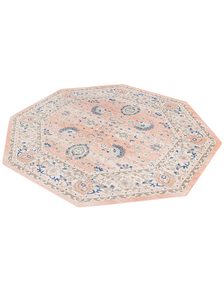 Powder Pink 7' x 7' Whitney Octagon Area Rug
