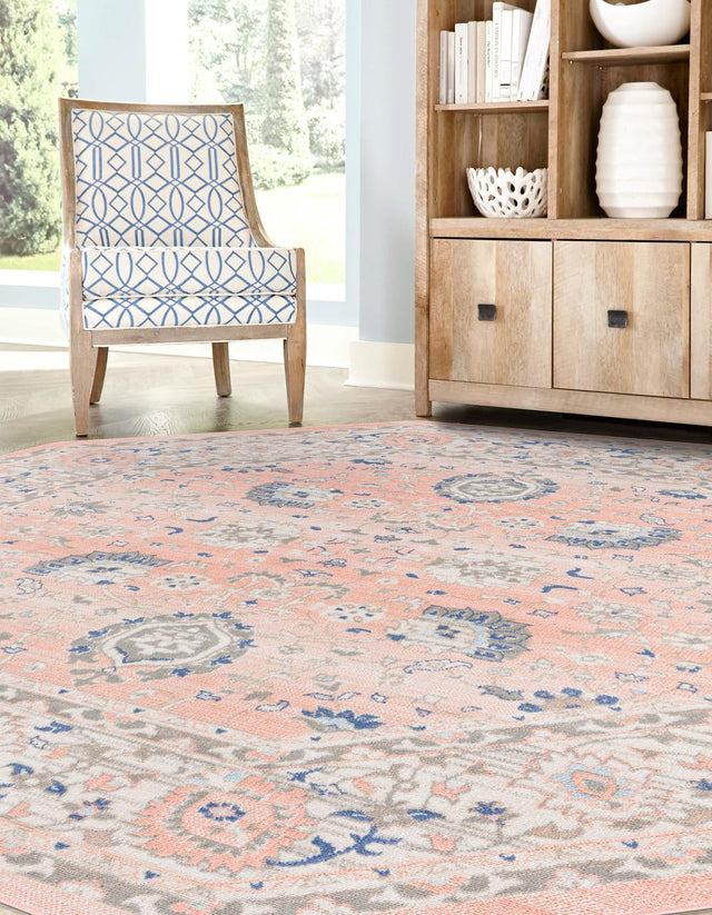Powder Pink 7' x 7' Whitney Octagon Area Rug