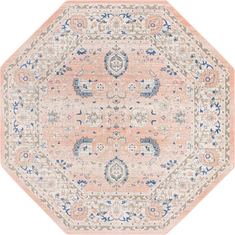 Powder Pink 7' x 7' Whitney Octagon Area Rug