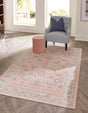 Powder Pink 8' x 10' Whitney Rectangle Area Rug Classic Vintage Distressed Look Traditional Persian Inspired Carpet for Home Decor for Sale at Rug Engine