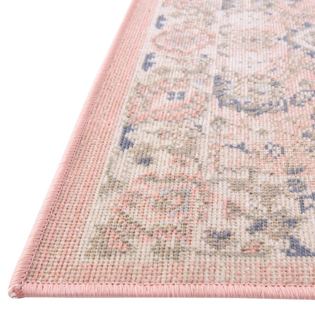 Powder Pink 8' x 10' Whitney Rectangle Area Rug Classic Vintage Distressed Look Traditional Persian Inspired Carpet for Home Decor for Sale at Rug Engine