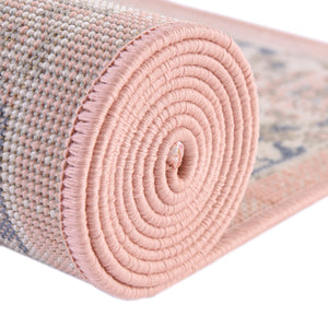 Powder Pink 8' x 10' Whitney Rectangle Area Rug Classic Vintage Distressed Look Traditional Persian Inspired Carpet for Home Decor for Sale at Rug Engine