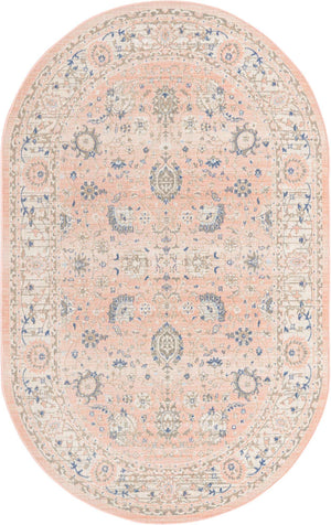 Powder Pink 5' 3 x 8' Whitney Oval Area Rug