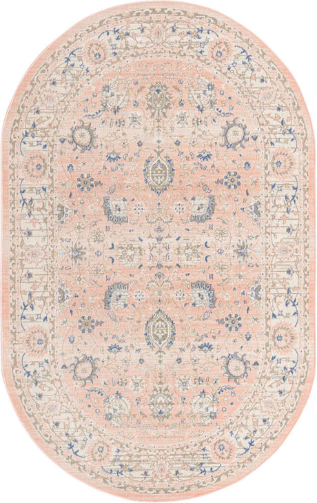 Powder Pink 5' 3 x 8' Whitney Oval Area Rug