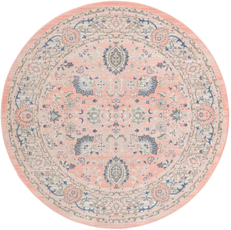 Powder Pink 5' x 5' Whitney Round Area Rug