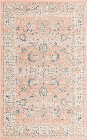 Powder Pink 1' 4 x 1' 4 Whitney Sample Area Rug Classic Vintage Distressed Look Traditional Persian Inspired Carpet for Home Decor for Sale at Rug Engine