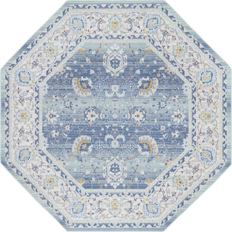 French Blue 7' x 7' Whitney Octagon Area Rug