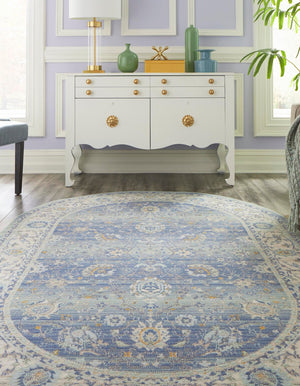 French Blue 3' x 5' 3 Whitney Oval Area Rug