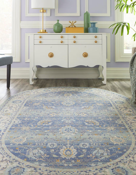 French Blue 3' x 5' 3 Whitney Oval Area Rug
