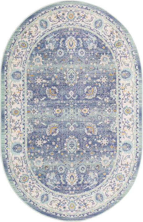 French Blue 5' x 8' Whitney Oval Area Rug
