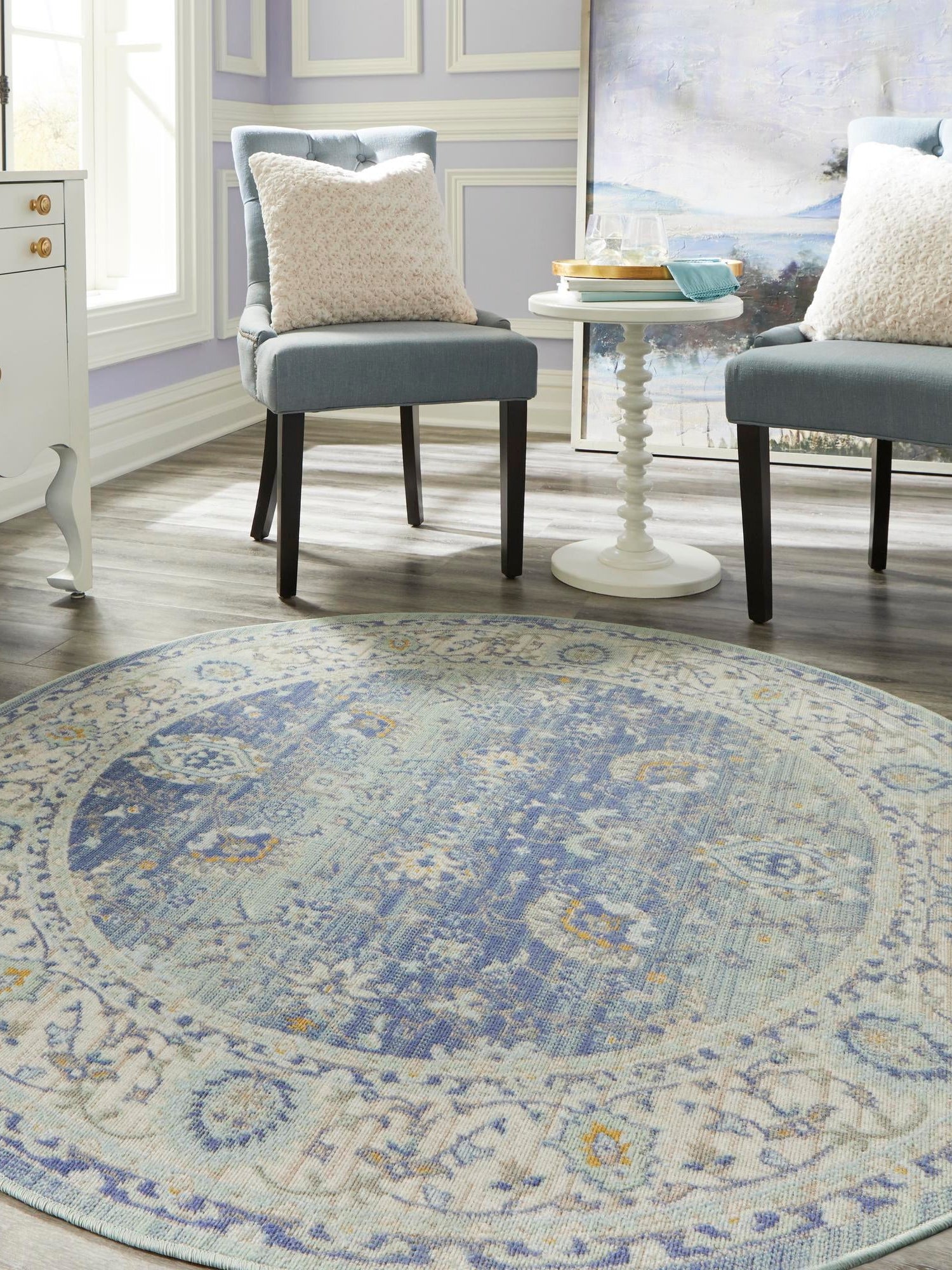 French Blue 3' 3 x 3' 3 Whitney Round Area Rug