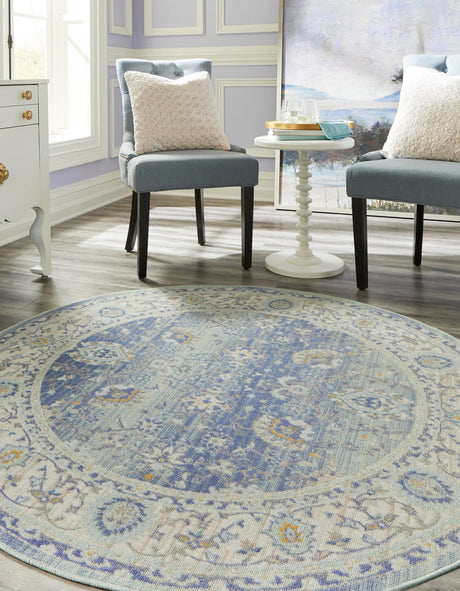 French Blue 3' 3 x 3' 3 Whitney Round Area Rug