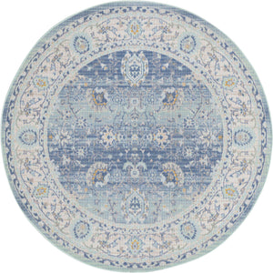 French Blue 5' x 5' Whitney Round Area Rug