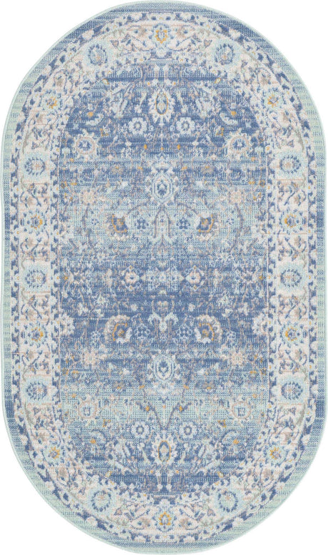 French Blue 3' x 5' 3 Whitney Oval Area Rug