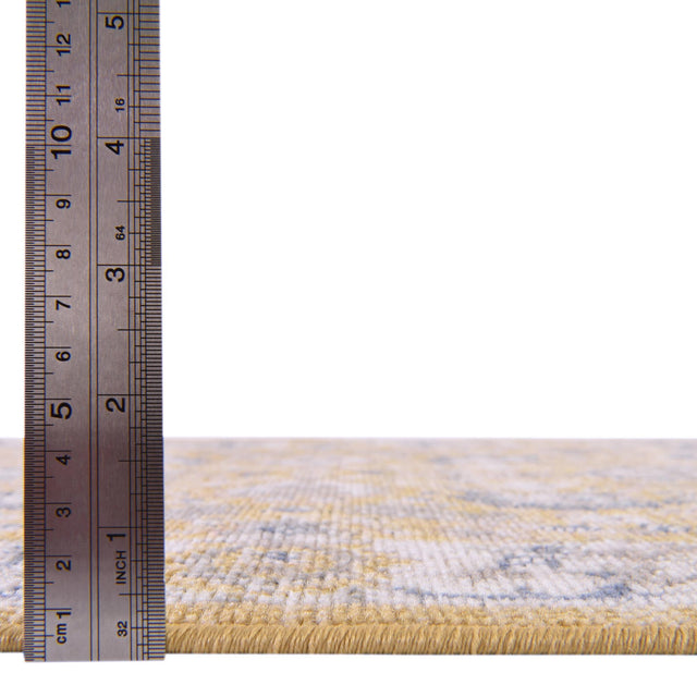 Tuscan Yellow 8' x 8' Whitney Square Area Rug Classic Vintage Distressed Look Traditional Persian Inspired Carpet for Home Decor for Sale at Rug Engine
