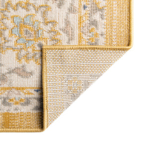 Tuscan Yellow 8' x 8' Whitney Square Area Rug Classic Vintage Distressed Look Traditional Persian Inspired Carpet for Home Decor for Sale at Rug Engine