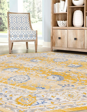 Tuscan Yellow 7' x 7' Whitney Octagon Area Rug
