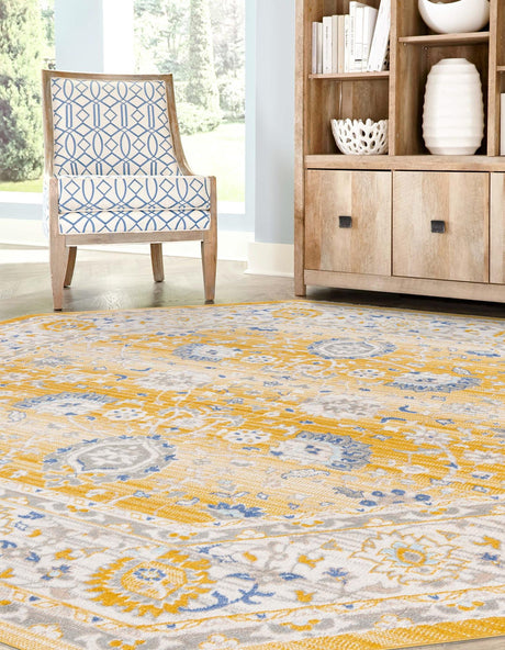 Tuscan Yellow 7' x 7' Whitney Octagon Area Rug