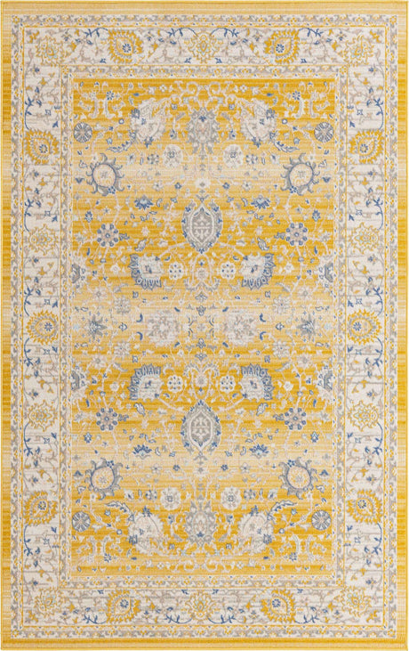 Tuscan Yellow 5' 3 x 8' Whitney Rectangle Area Rug