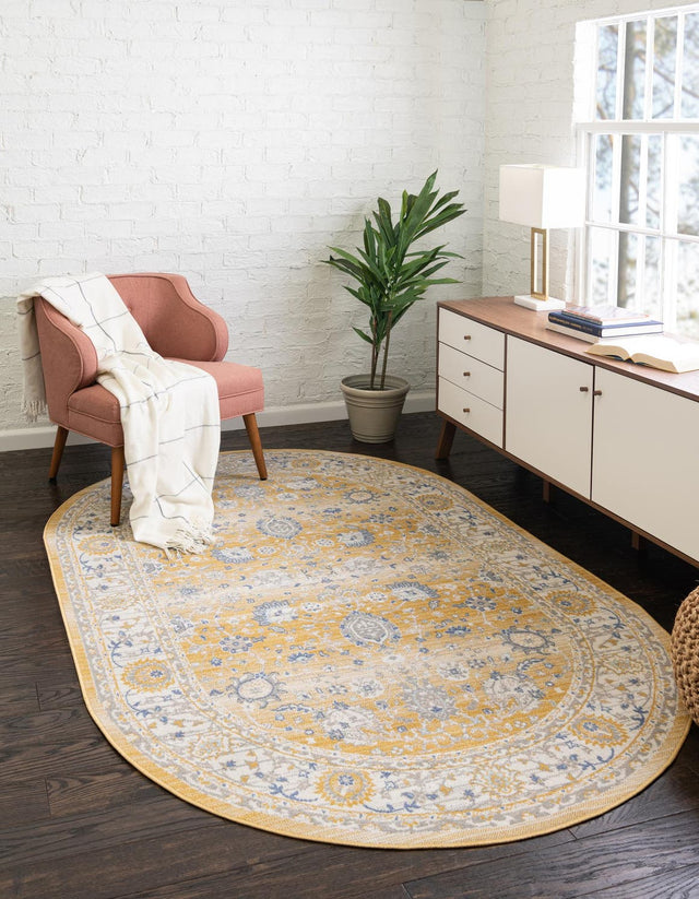 Tuscan Yellow 3' x 5' 3 Whitney Oval Rug