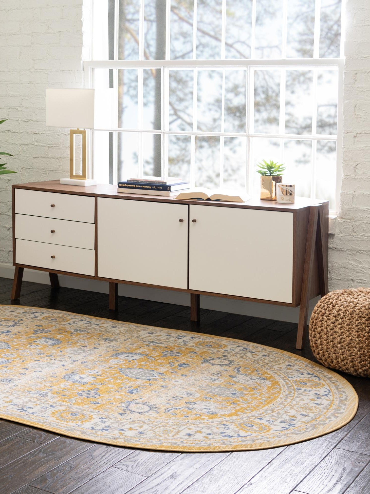 Tuscan Yellow 5' x 8' Whitney Oval Area Rug