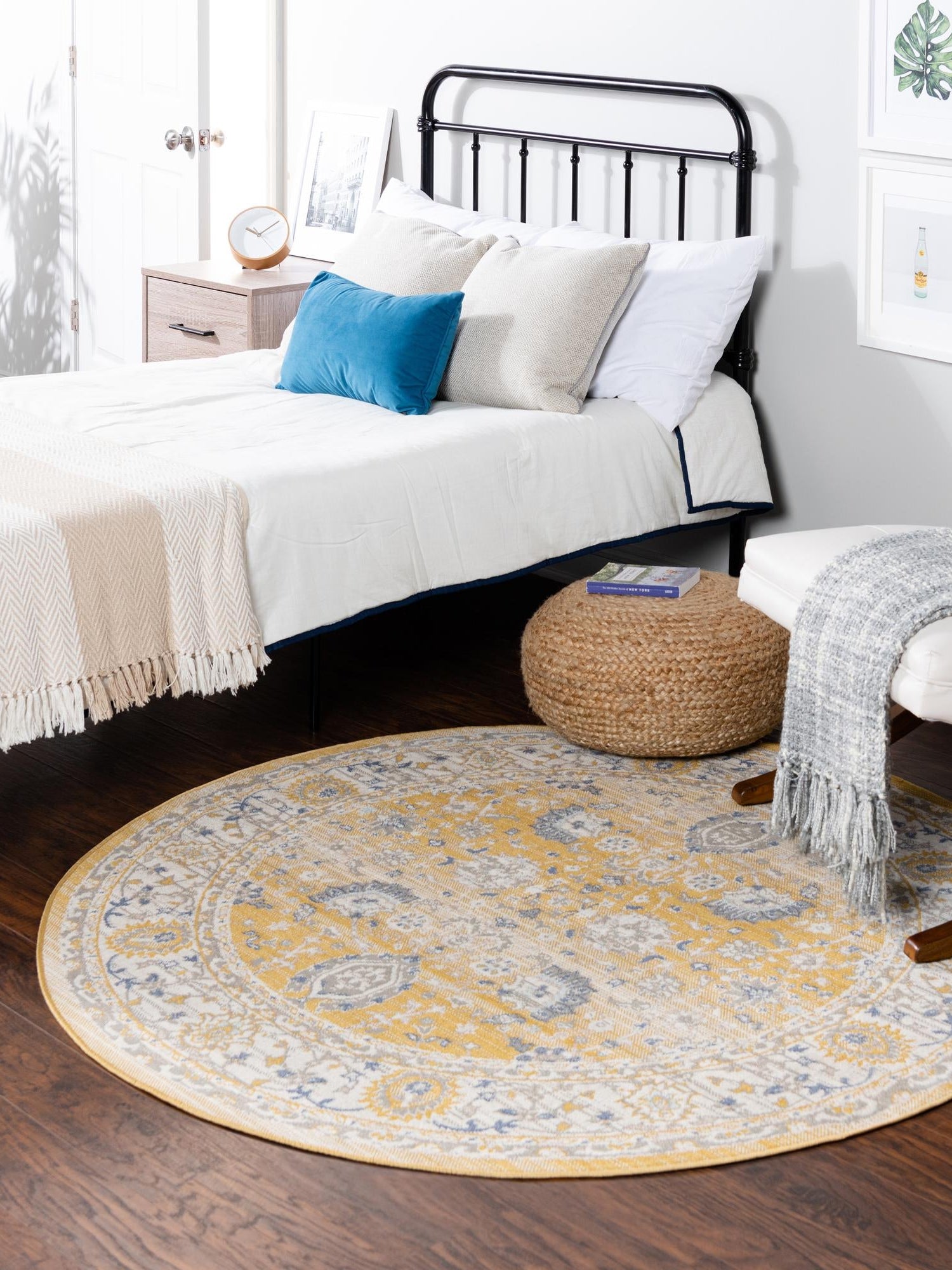 Tuscan Yellow 5' 3 x 5' 3 Whitney Round Area Rug