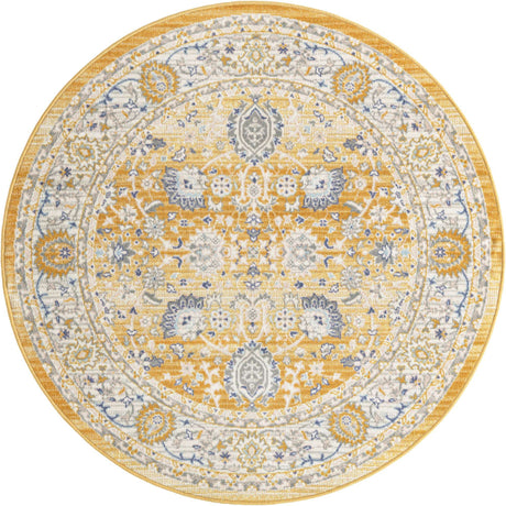 Tuscan Yellow 5' 3 x 5' 3 Whitney Round Area Rug