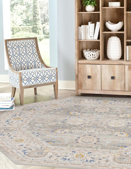 Cloud Gray 7' x 7' Whitney Octagon Area Rug