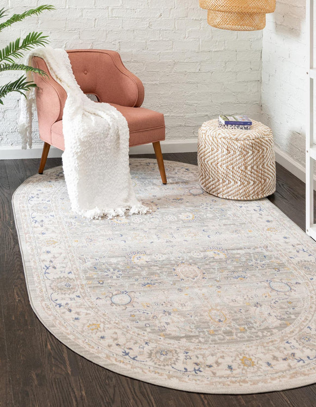 Cloud Gray 7' 10 x 10' Whitney Oval Area Rug
