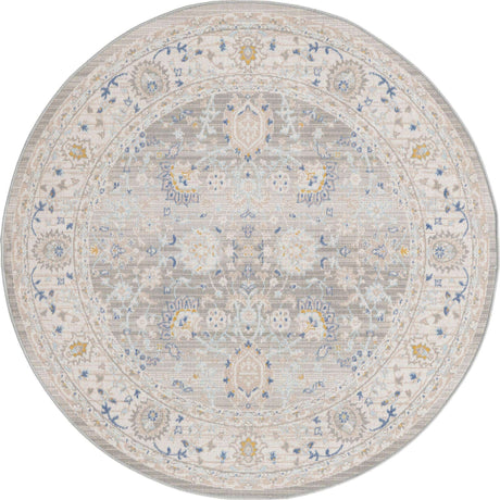 Cloud Gray 5' x 5' Whitney Round Area Rug