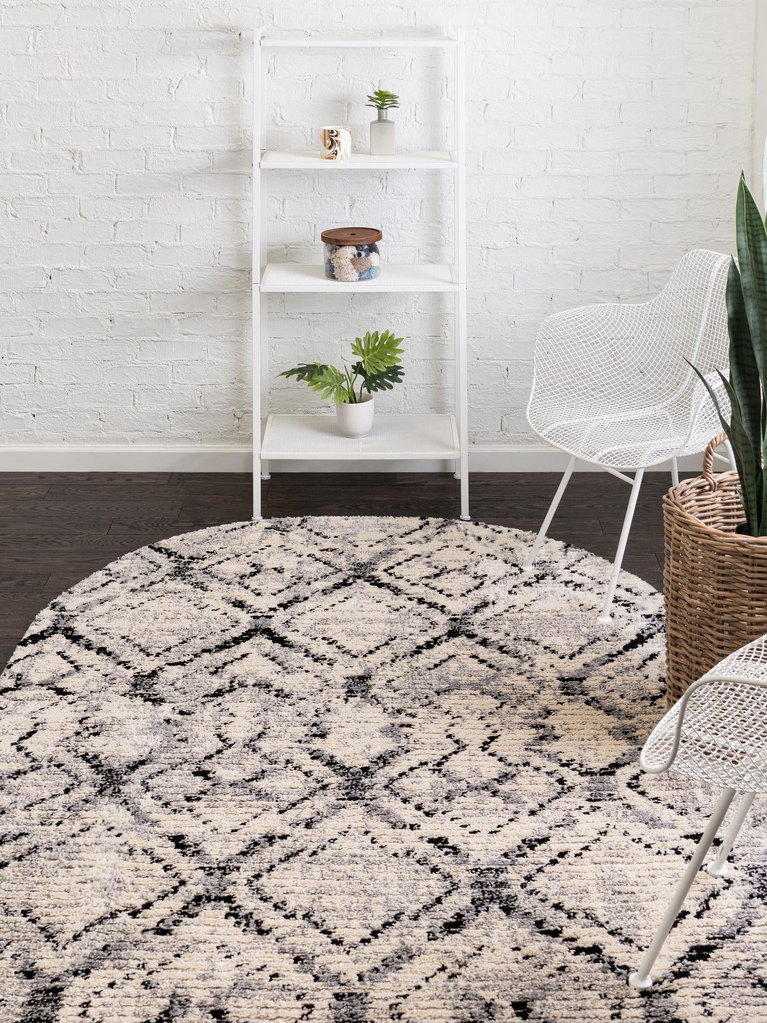 Ivory 5' x 8' Tucson Oval Area Rug 100% Polyester Unique Modern Carpet for Dining Rooms, Living Room, Bedrooms, Office Space for Sale at Rug Engine