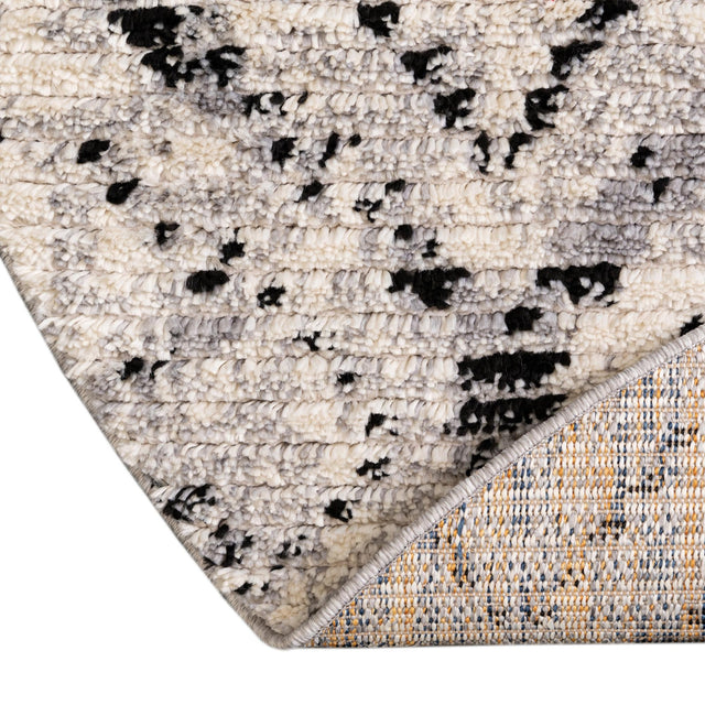 Ivory 3' x 3' Tucson Round Area Rug 100% Polyester Unique Modern Carpet for Dining Rooms, Living Room, Bedrooms, Office Space for Sale at Rug Engine
