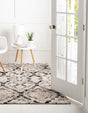 Ivory 6' x 6' Tucson Square Area Rug 100% Polyester Unique Modern Carpet for Dining Rooms, Living Room, Bedrooms, Office Space for Sale at Rug Engine