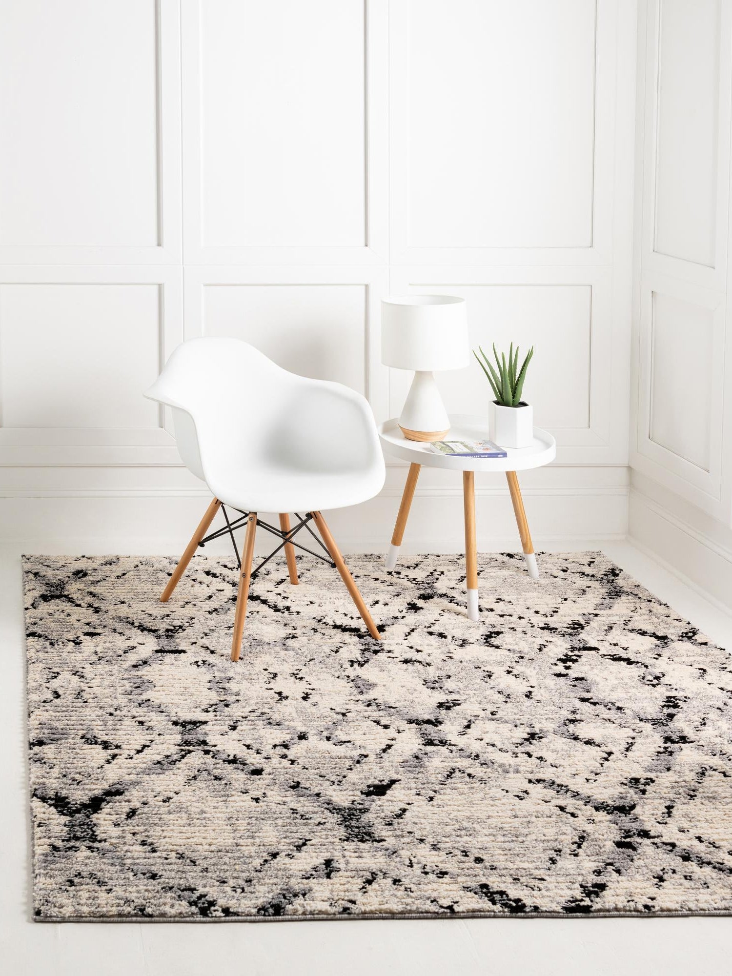 Ivory 6' x 6' Tucson Square Area Rug 100% Polyester Unique Modern Carpet for Dining Rooms, Living Room, Bedrooms, Office Space for Sale at Rug Engine