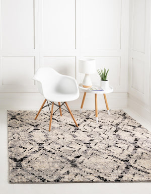 Ivory 6' x 6' Tucson Square Area Rug 100% Polyester Unique Modern Carpet for Dining Rooms, Living Room, Bedrooms, Office Space for Sale at Rug Engine