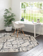 Ivory 4' x 4' Tucson Octagon Area Rug 100% Polyester Unique Modern Carpet for Dining Rooms, Living Room, Bedrooms, Office Space for Sale at Rug Engine