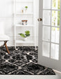 Black 4' x 4' Tucson Square Area Rug 100% Polyester Unique Modern Carpet for Dining Rooms, Living Room, Bedrooms, Office Space for Sale at Rug Engine