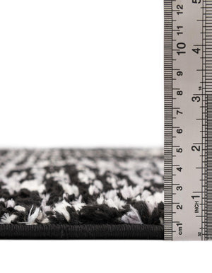 Black 4' x 4' Tucson Square Area Rug 100% Polyester Unique Modern Carpet for Dining Rooms, Living Room, Bedrooms, Office Space for Sale at Rug Engine