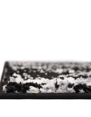 Black 4' x 4' Tucson Square Area Rug 100% Polyester Unique Modern Carpet for Dining Rooms, Living Room, Bedrooms, Office Space for Sale at Rug Engine