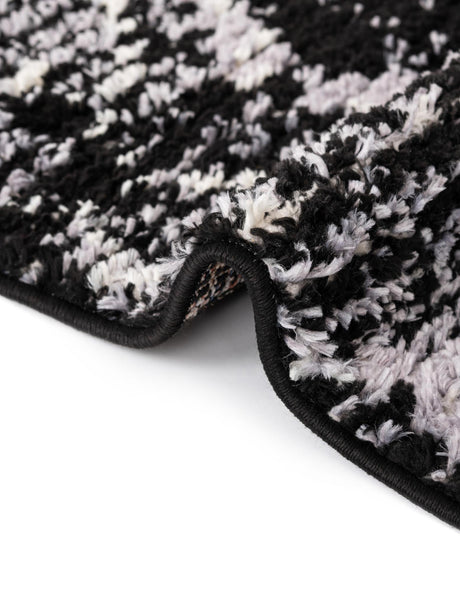 Black 4' x 4' Tucson Square Area Rug 100% Polyester Unique Modern Carpet for Dining Rooms, Living Room, Bedrooms, Office Space for Sale at Rug Engine
