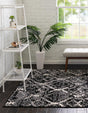 Black 4' x 6' Tucson Rectangle Area Rug 100% Polyester Unique Modern Carpet for Dining Rooms, Living Room, Bedrooms, Office Space for Sale at Rug Engine