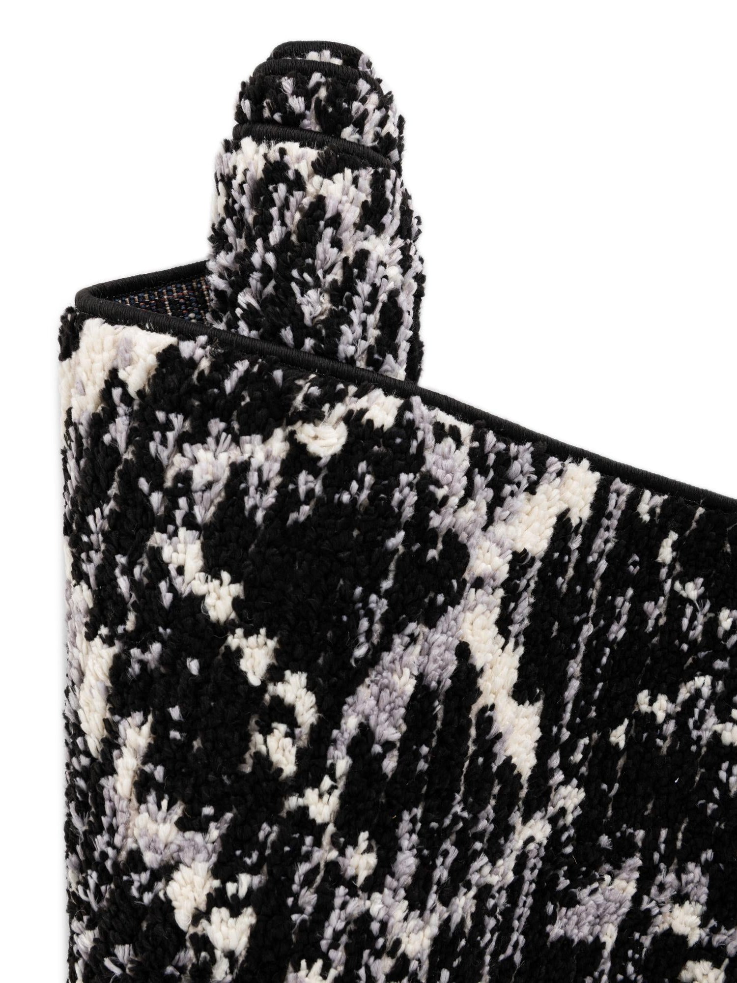 Black 9' x 12' Tucson Rectangle Area Rug 100% Polyester Unique Modern Carpet for Dining Rooms, Living Room, Bedrooms, Office Space for Sale at Rug Engine