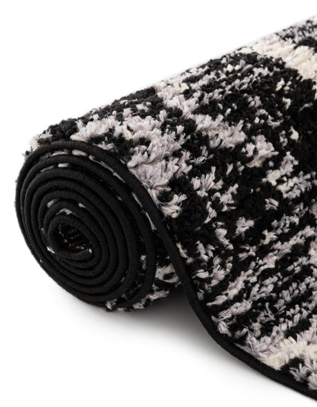 Black 8' x 10' Tucson Rectangle Area Rug 100% Polyester Unique Modern Carpet for Dining Rooms, Living Room, Bedrooms, Office Space for Sale at Rug Engine