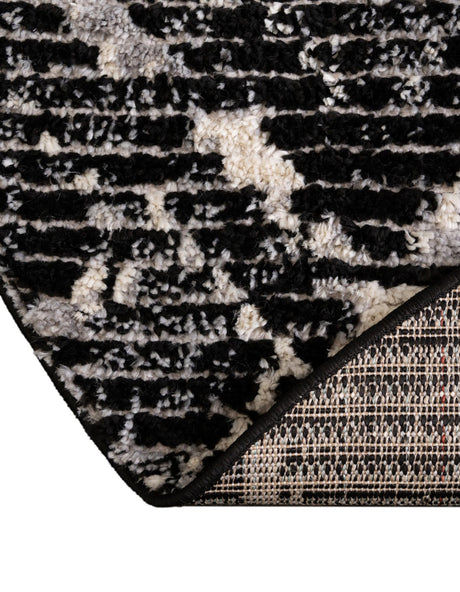 Black 3' x 3' Tucson Round Area Rug 100% Polyester Unique Modern Carpet for Dining Rooms, Living Room, Bedrooms, Office Space for Sale at Rug Engine