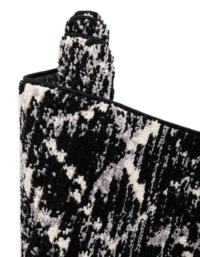 Black 3' x 3' Tucson Round Area Rug 100% Polyester Unique Modern Carpet for Dining Rooms, Living Room, Bedrooms, Office Space for Sale at Rug Engine