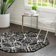 Black 4' x 4' Tucson Octagon Area Rug 100% Polyester Unique Modern Carpet for Dining Rooms, Living Room, Bedrooms, Office Space for Sale at Rug Engine