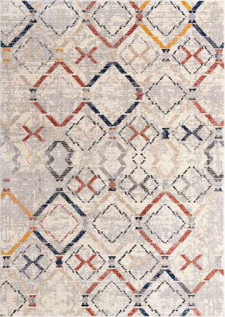 Multicolor 10' x 14' Tucson Rectangle Area Rug 100% Polyester Unique Modern Carpet for Dining Rooms, Living Room, Bedrooms, Office Space for Sale at Rug Engine
