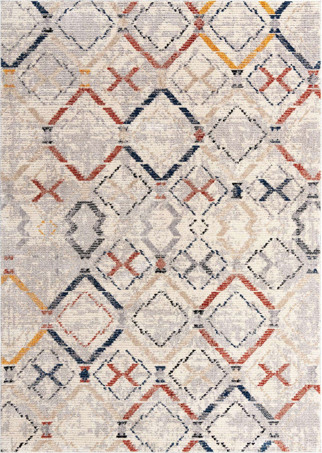 Multicolor 10' x 14' Tucson Rectangle Area Rug 100% Polyester Unique Modern Carpet for Dining Rooms, Living Room, Bedrooms, Office Space for Sale at Rug Engine
