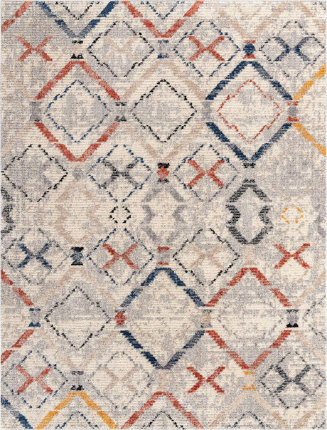 Multicolor 9' x 12' Tucson Rectangle Area Rug 100% Polyester Unique Modern Carpet for Dining Rooms, Living Room, Bedrooms, Office Space for Sale at Rug Engine
