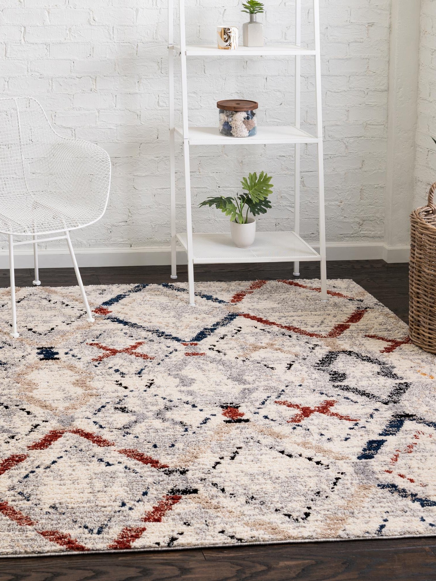 Multicolor 6' x 6' Tucson Square Area Rug 100% Polyester Unique Modern Carpet for Dining Rooms, Living Room, Bedrooms, Office Space for Sale at Rug Engine